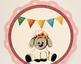 Lamb Cake Topper, Cake Topper, Cake Topper for Girl