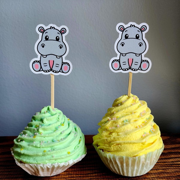 Hippo Cupcake Toppers,
