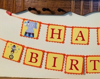 Circus Birthday Banner: Animal Theme Party Decoration