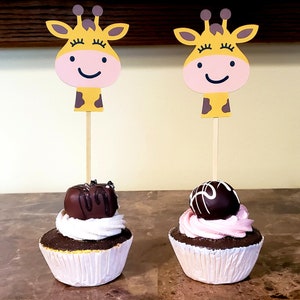 Giraffe Cupcake Toppers, Baby Shower Cupcake Toppers, Jungle Cupcake Toppers, Birthday Cupcake Toppers