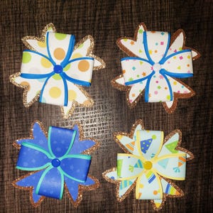 Gift wrapping bows, mini bows, set of 4 mini bows, gift bow set of 4, birthday gift bows