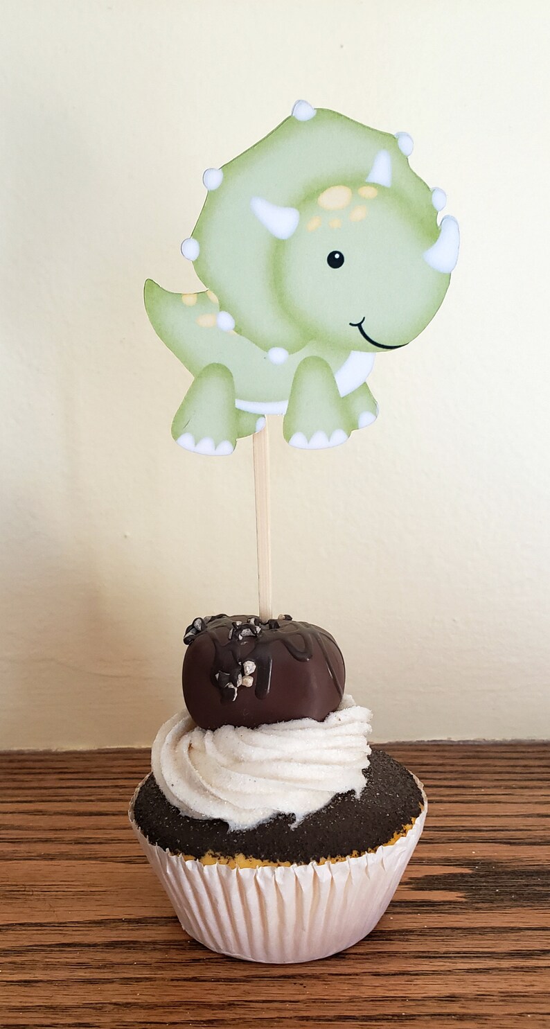Dinosaur Cupcake Toppers, Dinosaur Birthday Decoration, Dinosaur Birthday Cupcake Toppers image 3