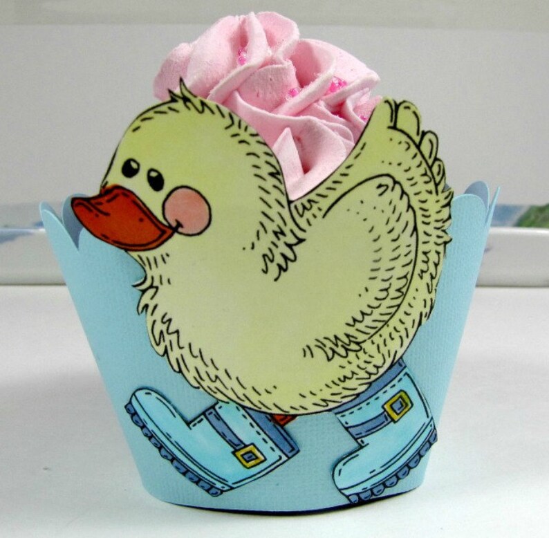 Duck Cupcake Wrappers First Birthday Party Cupcake Holder Baby Shower Decor Second Birthday or Baby Boy Shower Duck Cupcake