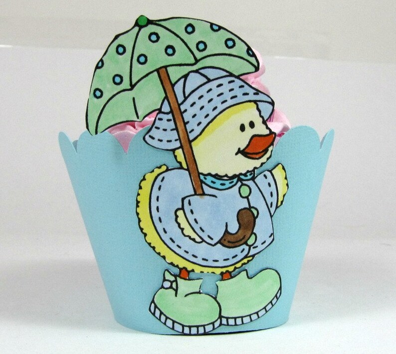 Duck Cupcake Wrappers Animal Cupcake Wrappers First Birthday Party Cupcake Holder Baby Shower Decor Baby Boy Shower Duck