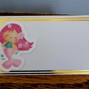 Mermaid Birthday Party Food Labels, Mermaid Place Cards, Set of 10 Food Tent Cards, Buffet Labels Name Place Cards, Mermaid Party Favors