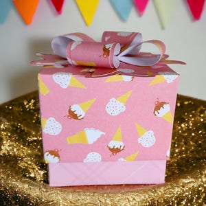 Gift box, birthday gift box, 4 x 4 gift box, gift box with bow