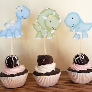 Dinosaur Cupcake Toppers, Dinosaur Birthday Decoration, Dinosaur Birthday Cupcake Toppers image 1