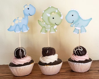 Dinosaur Cupcake Toppers, Dinosaur Birthday Decoration, Dinosaur Birthday Cupcake Toppers