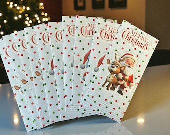 Santa Candy Bar Wrapper, Christmas Favor, Set of 10