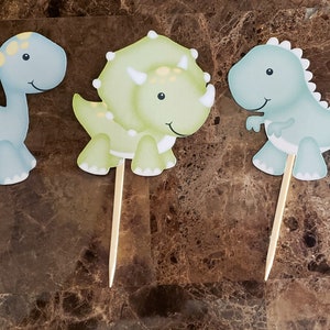 Dinosaur Cupcake Toppers, Dinosaur Birthday Decoration, Dinosaur Birthday Cupcake Toppers image 5