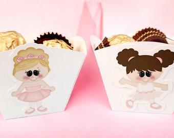 Dancing Girl Birthday Favors, Candy Treat Favors, Birthday Party Favors, Ballerina Favor Cups