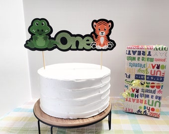 Jungle Cake topper, Zoo cake topper, Birthday cake topper, One cake topper