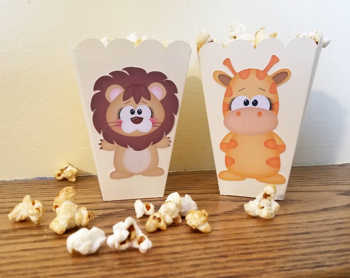 Jungle themed popcorn boxes Jungle Themed Popcorn Favors Etsy