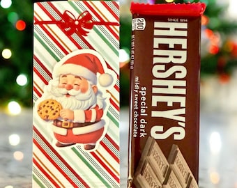 Santa Christmas Candy Bar Wrapper, 10 Pack