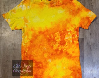 Ice Tie Dye T-Shirt,  Summer Love, Orange, Yellow,  Gildan,  Crinkle Ice Tie Dye, Youth, Adult
