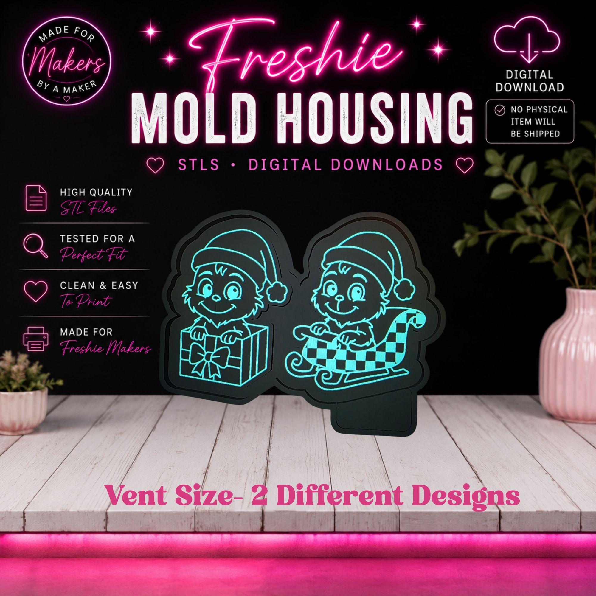 Stl Files for Car Freshies Green Guy Vent Set Freshie Mold Housing STL File Digital Download