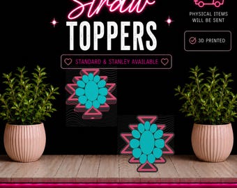 Aztec Concho Straw Topper | 3D Printed Straw Toppers | Cute Cup Accessories | Straw Charms