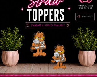 Fall Cat Straw Topper | 3D Printed Straw Toppers | Cute Cup Accessories | Straw Charms