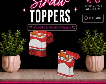 Pack of Cigs Straw Topper | 3D Printed Straw Toppers | Cute Cup Accessories | Straw Charms