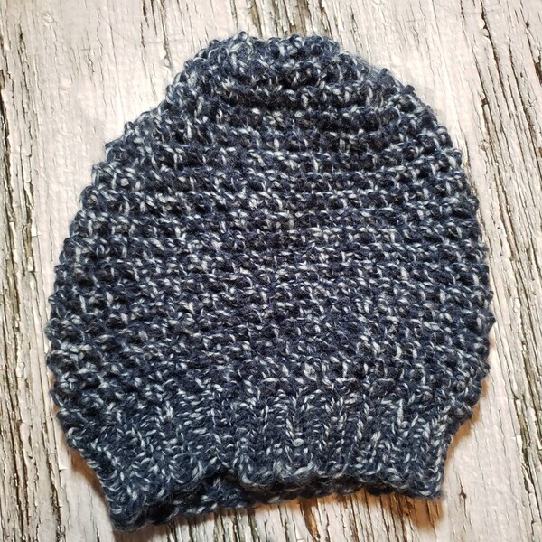Blue Chunky knit slouch hat