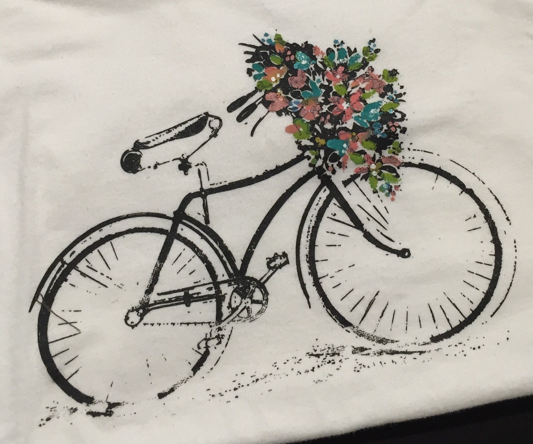 Vintage Bike with Flowers Soft and Comfy tee shirt • Original art ...