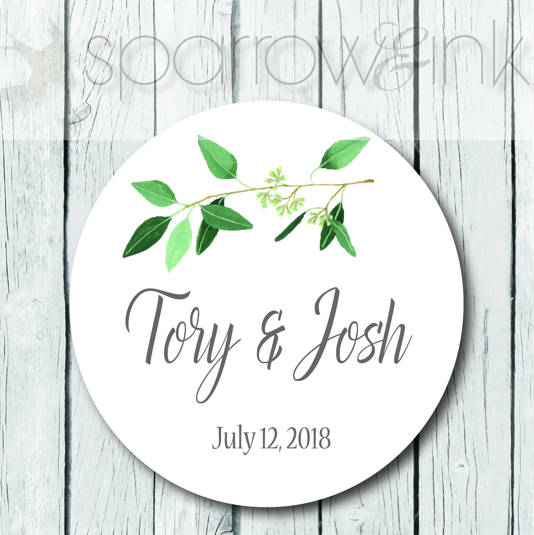 Wedding Stickers Personalized Stickers Thank You Labels Etsy