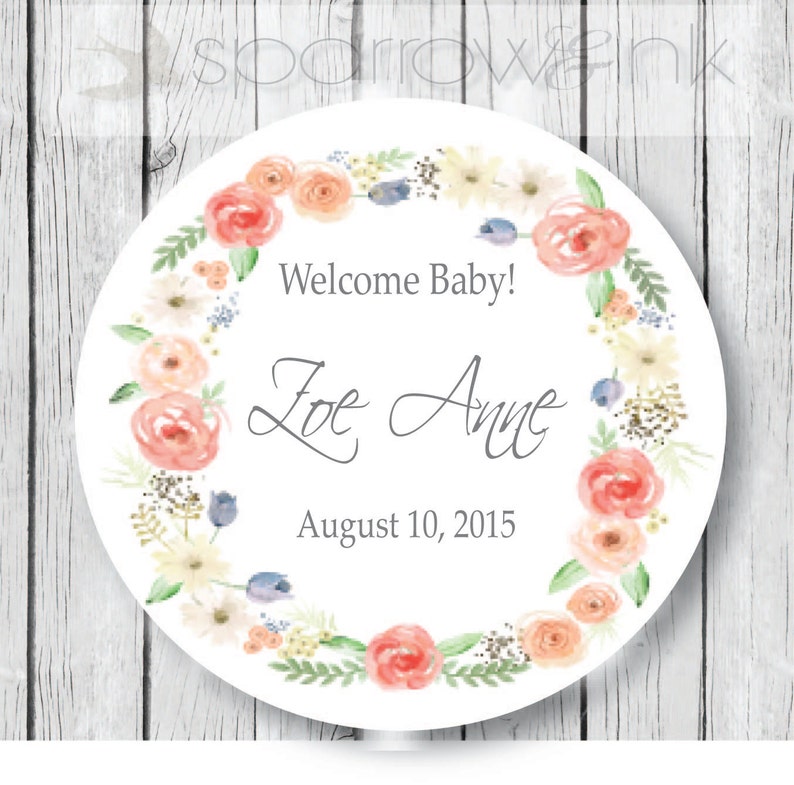 Personalized Baby Shower Mason Jar Sticker Antler Watercolor Etsy