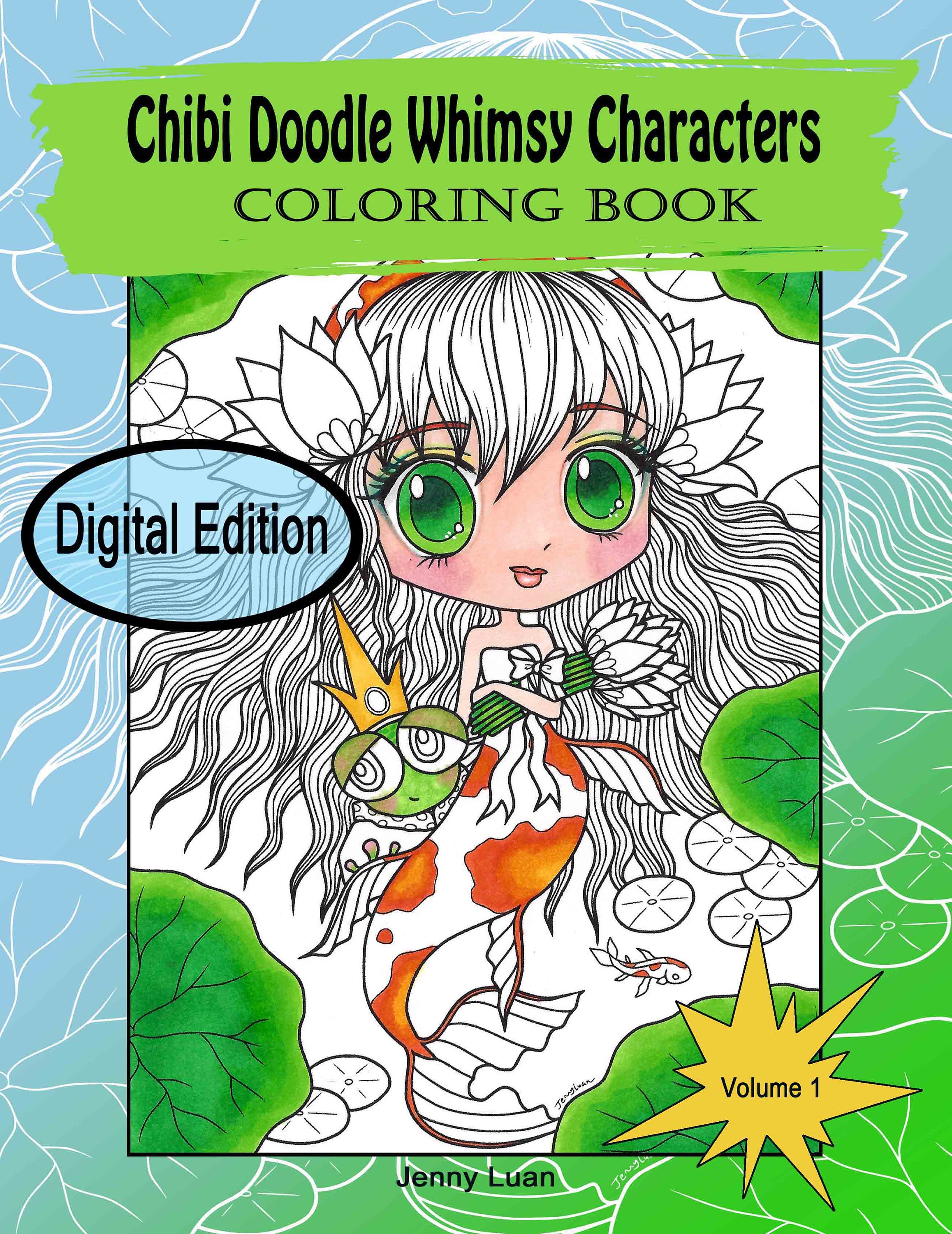 Whimsy Characters Digital Edition Chibi Doodle Whimsy Characters Coloring Book - Etsy
