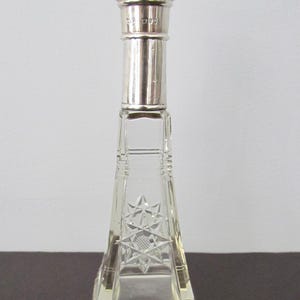 Antique Cut Glass Sterling Silver Perfume Bottle RARE