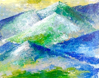 Green & Blue Mountains, Original Acrylic