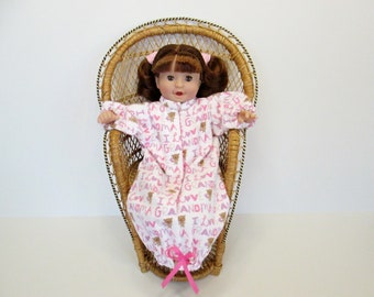 Nightie and Bunting Sets with Diapers to fit 12 inch Melissa and Doug Dolls