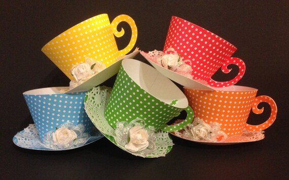 Cupcake Holder Tea Cups Party Favors Etsy