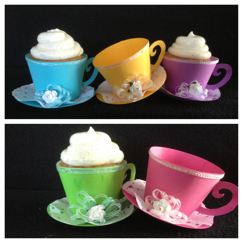 Cupcake Holder Tea Cups Party Favors Etsy