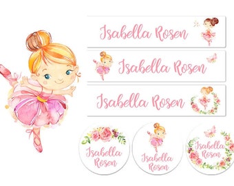 68 ct. Ballet - Stick-On & Waterproof Custom Small Girl Name Labels 