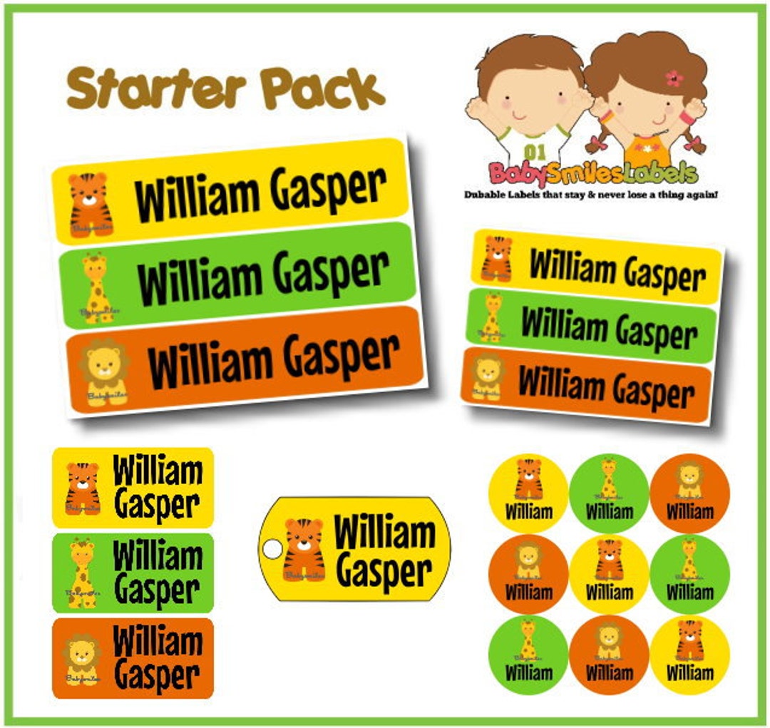 Starter Labels Starter Label Pack - Personalized Waterproof Labels Shoe Labels ...