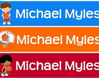 Iron On Clothing Labels Laundry Safe Name Label Daycare Label School Label Iron On Uniform Labels - Basketball Allstars