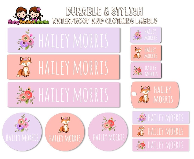 Waterproof Name Labels Daycare Labels Baby Bottle Labels Etsy