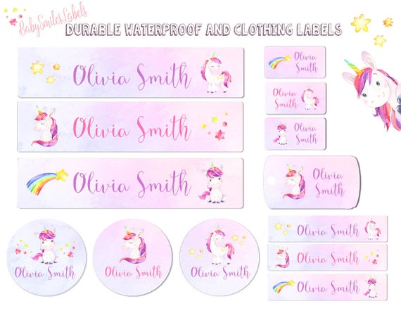 Mermaid Waterproof Name Labels School Name Labels Girl Labels Clothing  Labels Daycare Name Labels Waterproof Labels Bottle Labels Kids Label 