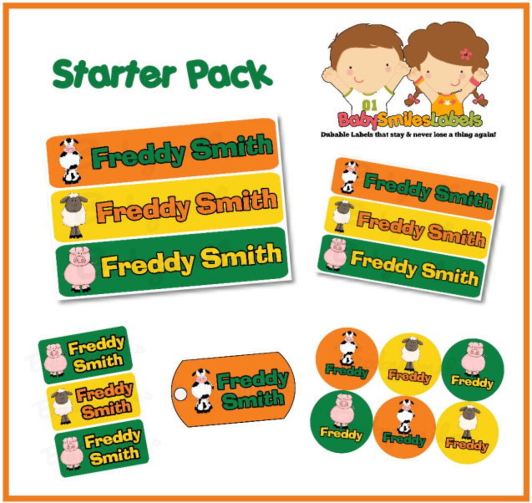Starter Labels Starter Label Pack - Personalized Waterproof Labels Shoe Labels ...