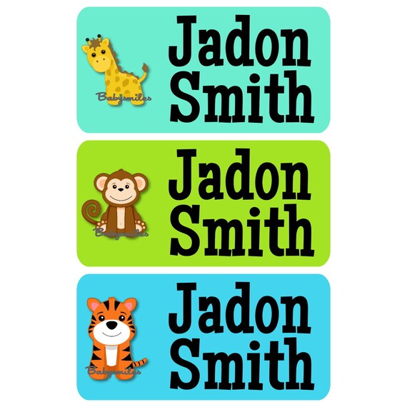 Adorable Monkey Girl CLOTHING TAG Labels Clothing Label Laundry Safe Peel and Stick Laundry Care Tag Labels Daycare Label Uniform Labels