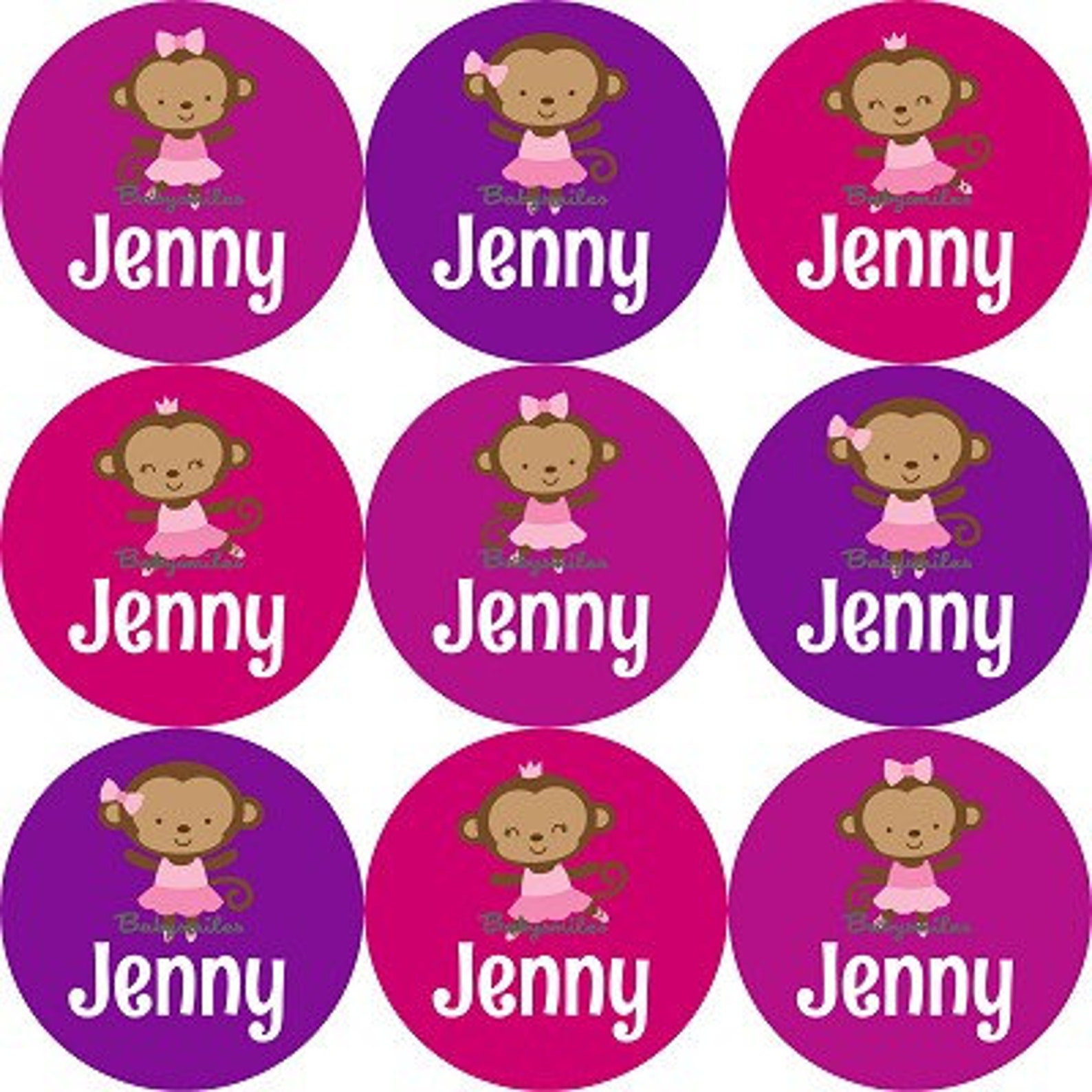 personalized waterproof shoe labels name label kids label daycare label school label baby labels shoe stickers - monkey ballet