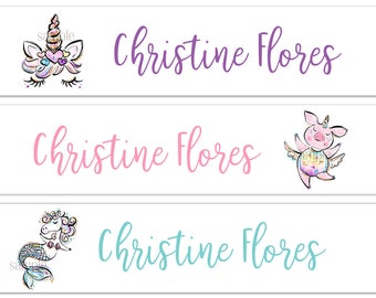 Funny Unicorns Waterproof Name Labels Daycare Labels Bottle Labels Girl Name Labels Clothing Labels School Name Labels Unicorn Name Labels