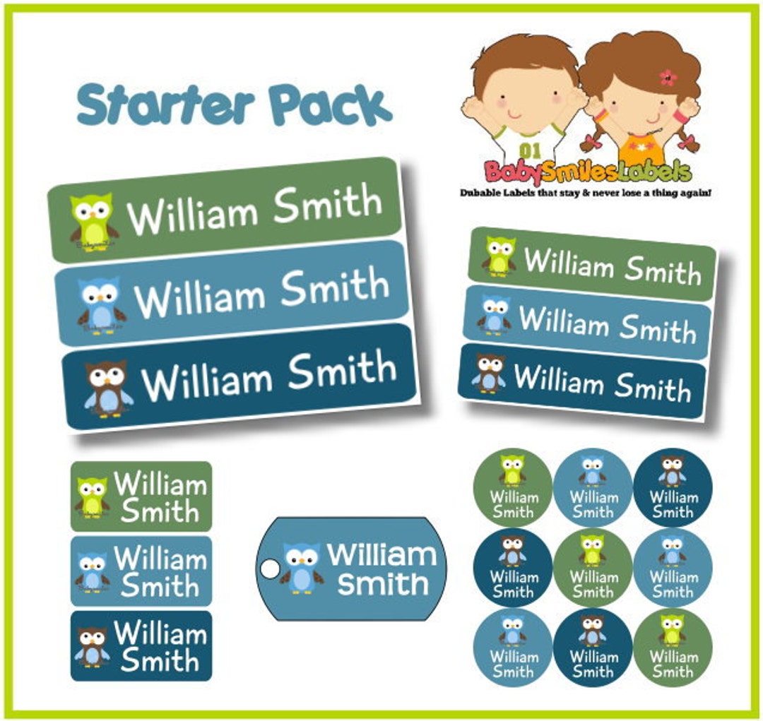 Starter Labels Starter Label Pack - Personalized Waterproof Labels Shoe Labels ...