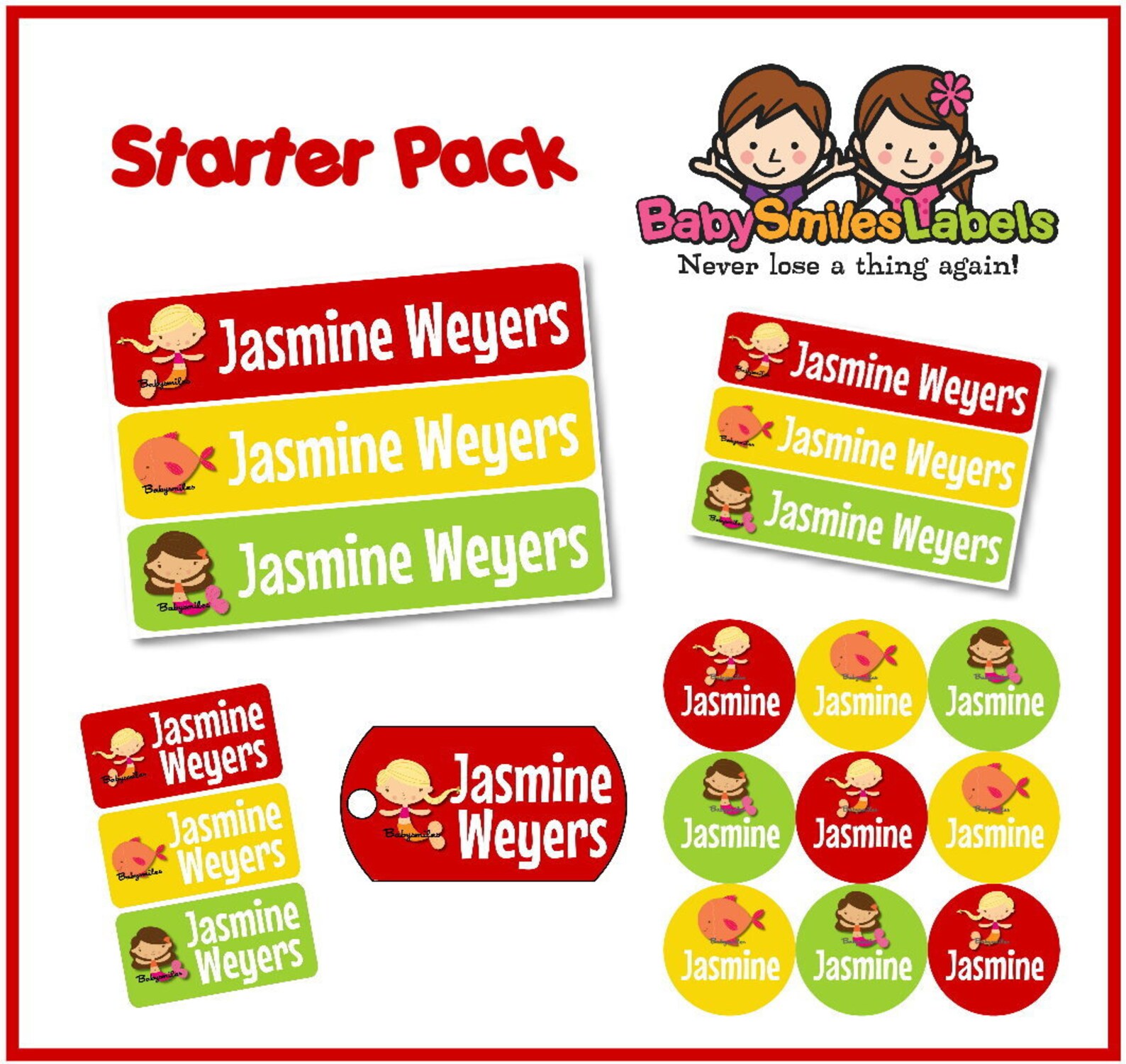 Starter Labels Starter Label Pack - Personalized Waterproof Labels Shoe Labels ...