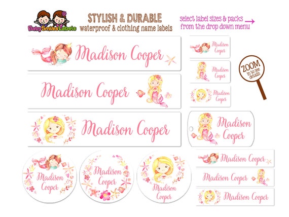 Clothing Labels For Kids: Mermaid Clothing Labels