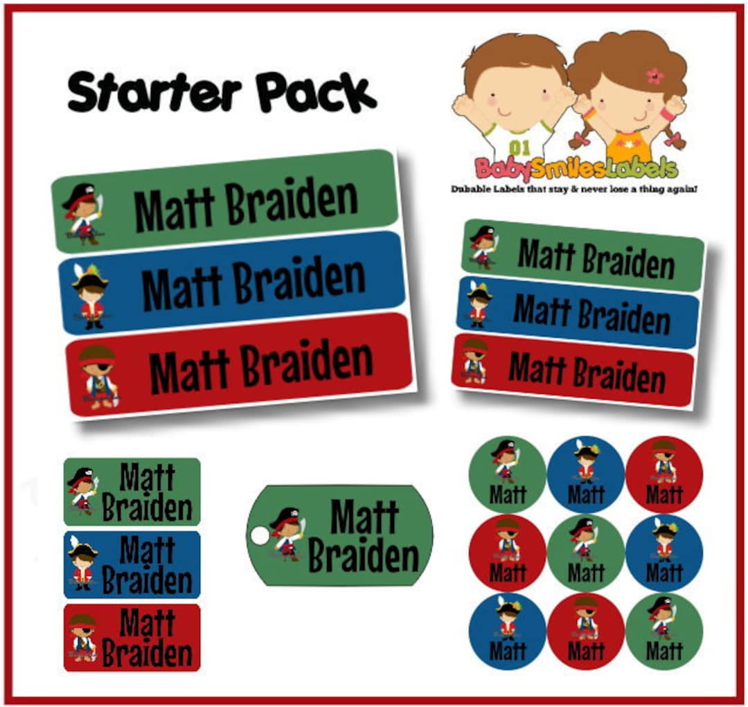 Starter Labels Starter Label Pack - Personalized Waterproof Labels Shoe Labels ...
