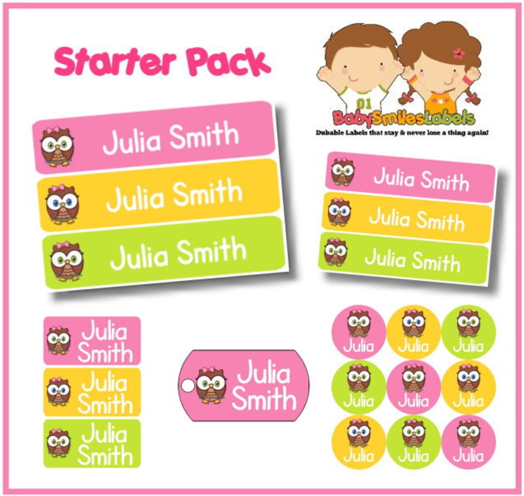 Starter Labels Starter Label Pack - Personalized Waterproof Labels Shoe Labels ...