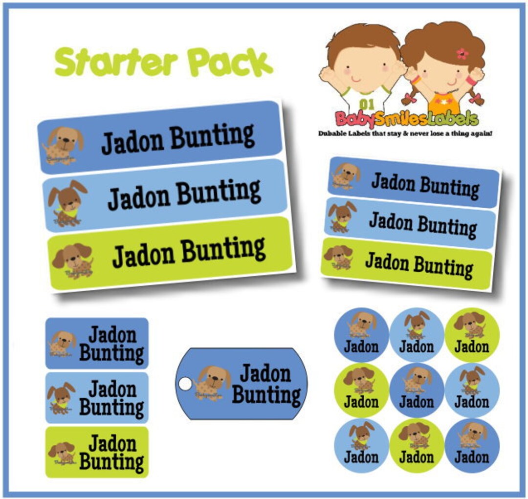 Starter Labels Starter Label Pack - Personalized Waterproof Labels Shoe Labels ...