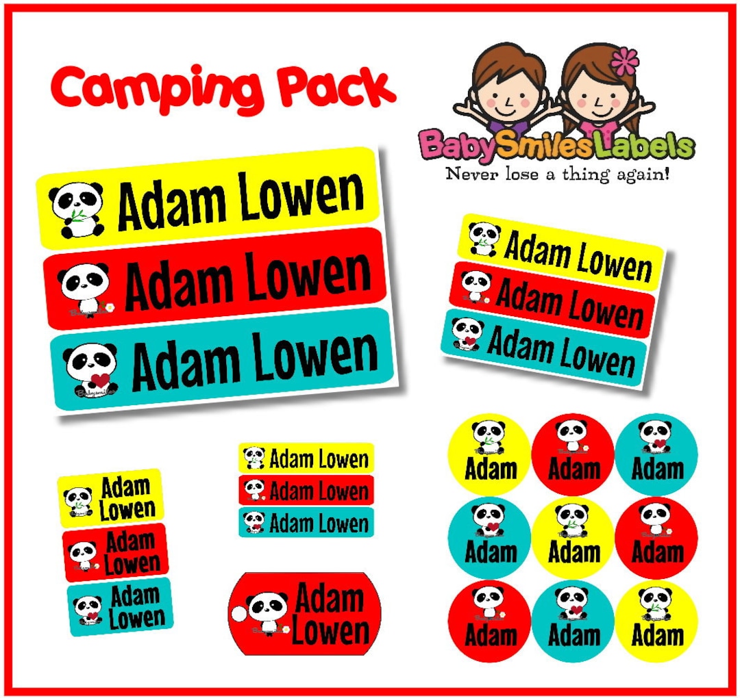 Camp Pack - Personalized Waterproof Labels Shoe Labels Clothing Tag ...