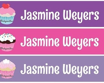 Iron On Clothing Labels Laundry Safe Name Label Daycare Label School Label Iron On Uniform Labels - Sweet Cupcakes